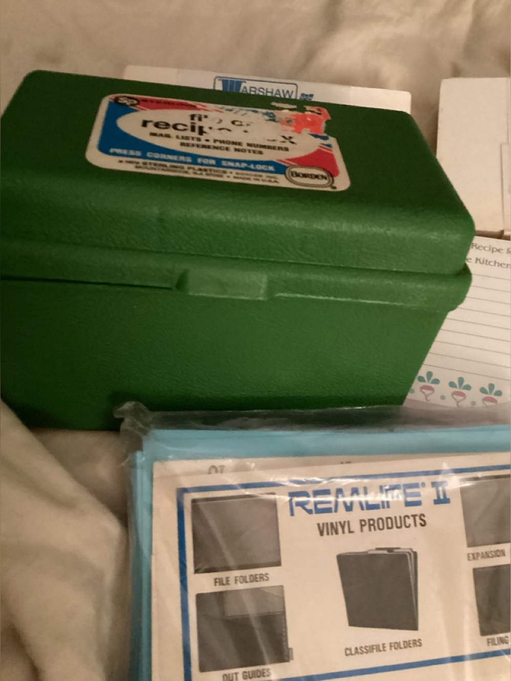 Recipe box circa 1964 by Sterling Plastics Complete w Card/Dividers